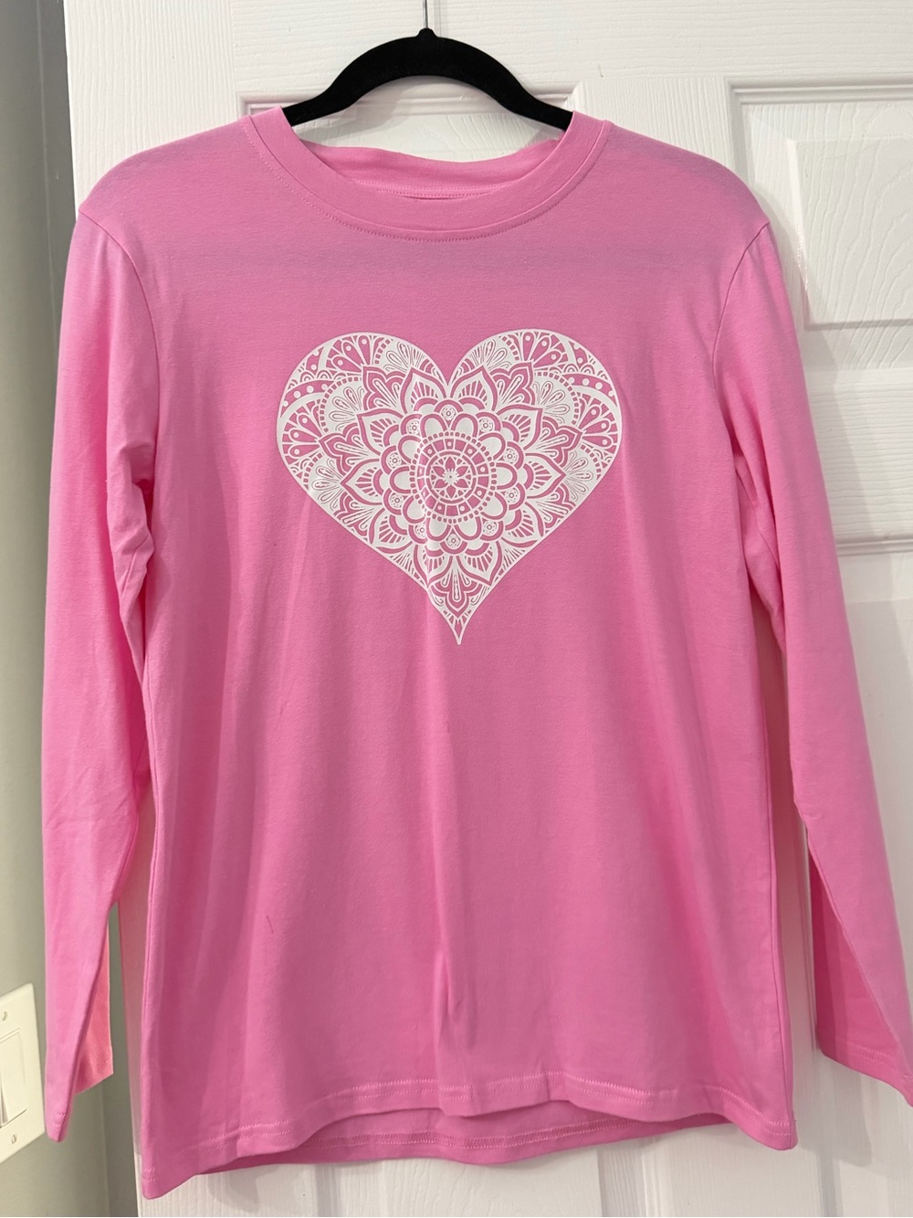 Pink Heart Print sweater Size Small